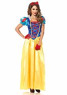 Snow White, costume dress, satin, lacing, puff sleeves
